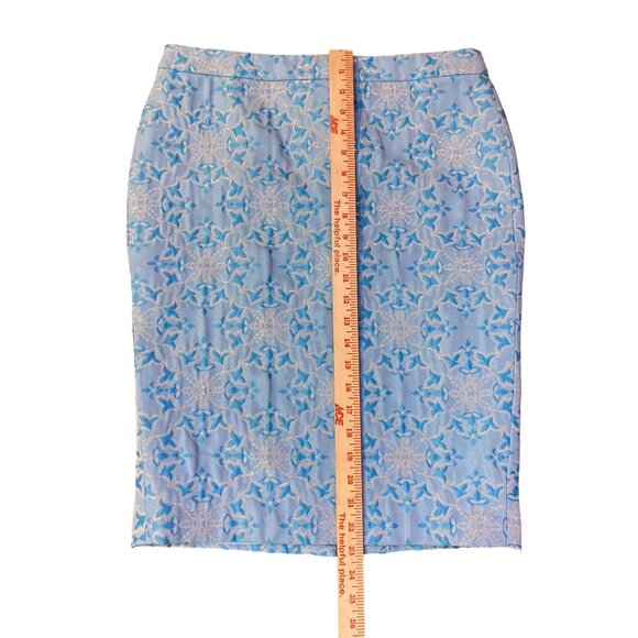 Vintage Moda International Skirt Womens 8 Used Blue Silver - Picture 11 of 13